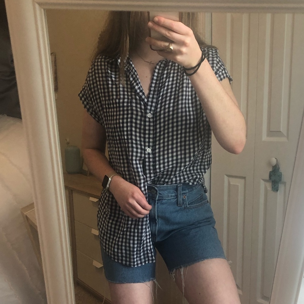 Gingham Button-Down Shirt